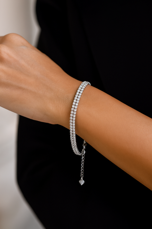 DOUBLE LAYERED TENNIS BRACELET